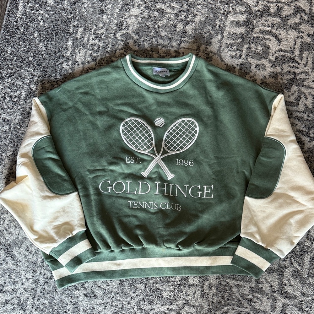 Gold Hinge Green and Cream Sweatshirt